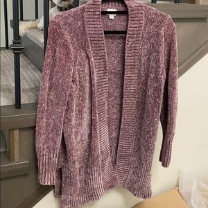 Mauve chenille cardigan